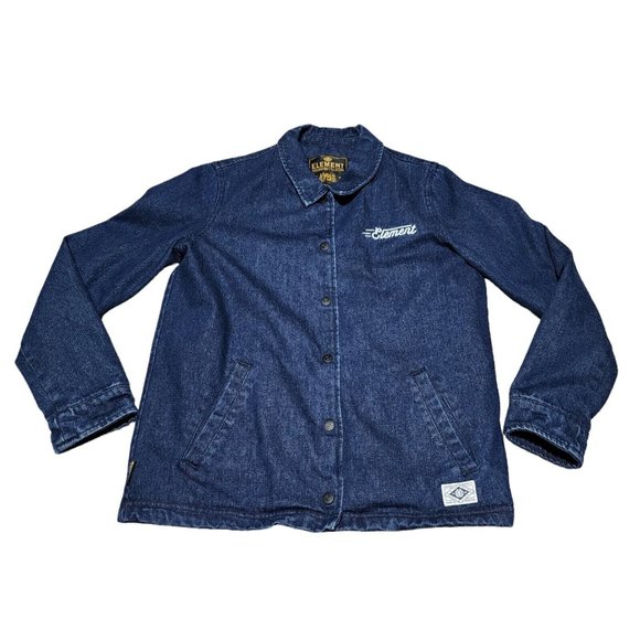 Element Wolfeboro Collection Denim Jean Jacket Size S Blue Button Up Sherpa - Picture 1 of 9